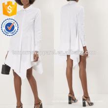 New Fashion White Shirt Dress With Handkerchief Hem Manufacture Wholesale Fashion Women Apparel (TA5252D)